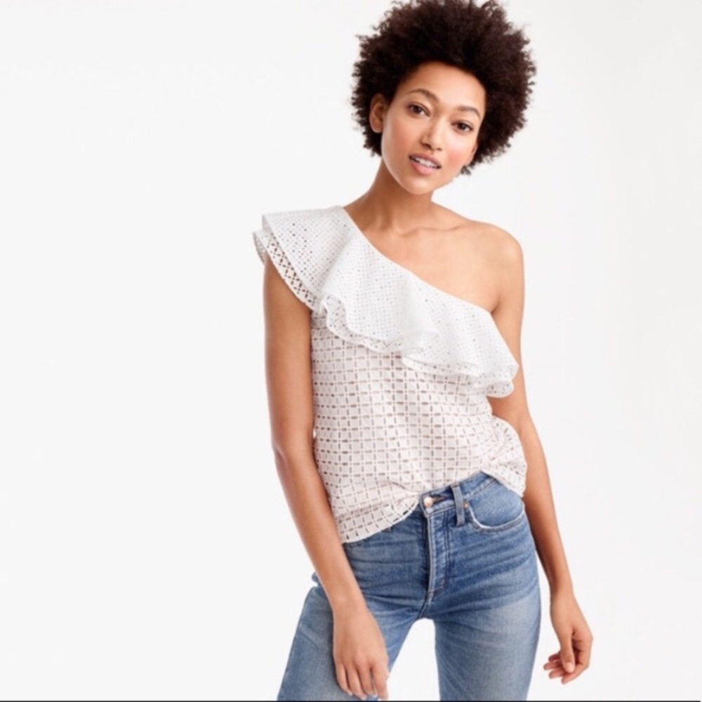 J.Crew Ruffle Eyelet top